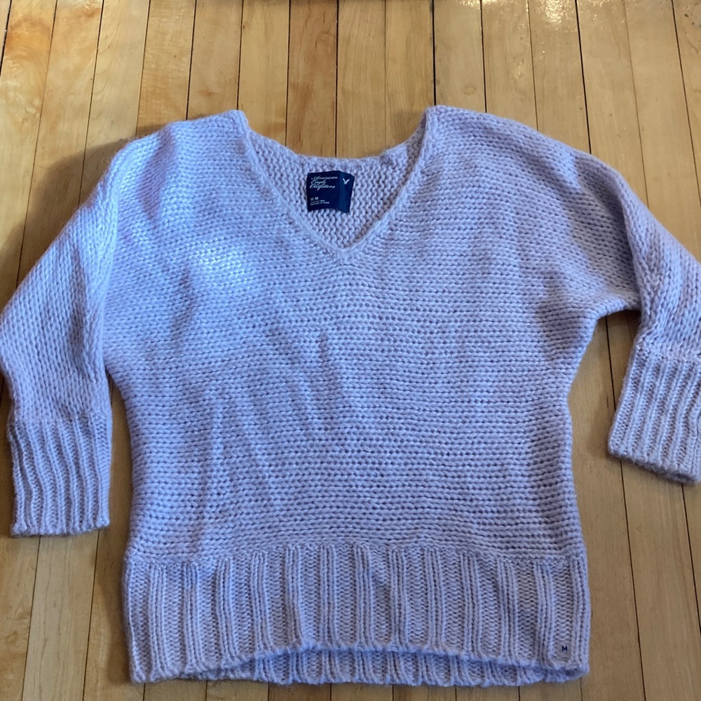American Eagle Outfitters V-Neck Sweater - Soft Lavender